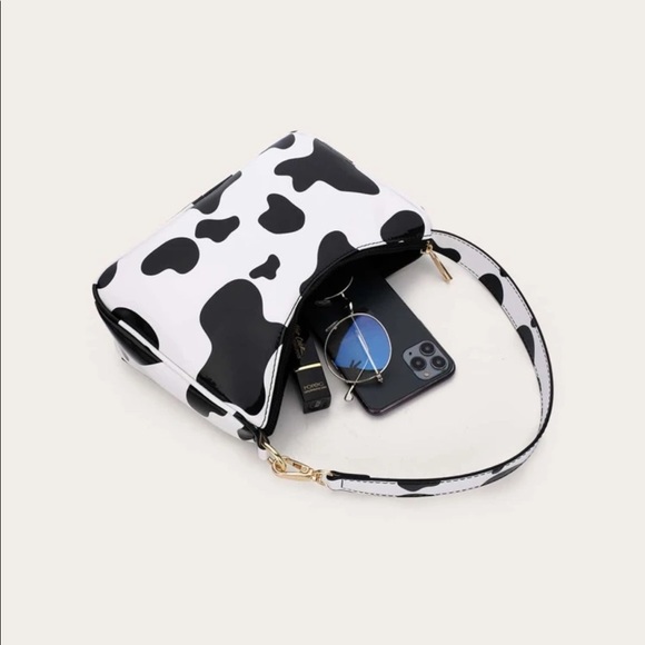 Cow Print Baguette Bag - Picture 2 of 3
